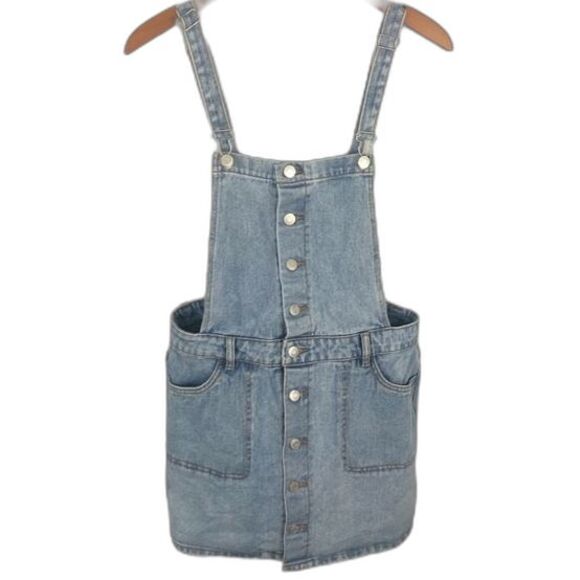 Pacsun Light Wash Denim Jumper Mini Dress Size Medium - Picture 1 of 13